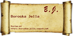 Boroska Jella névjegykártya